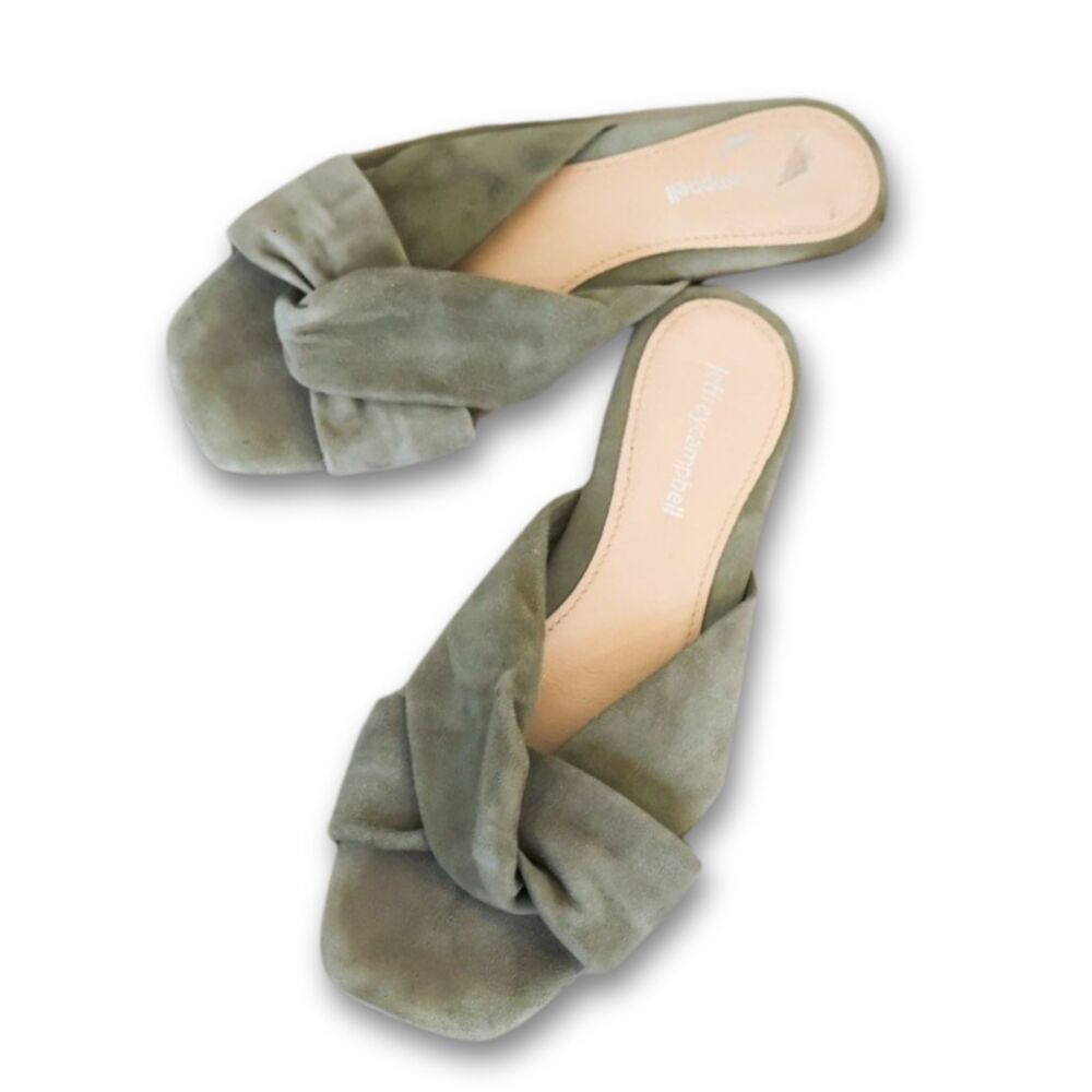 Jeffrey Campbell Suede Slide Sandals Green 7 EU 38